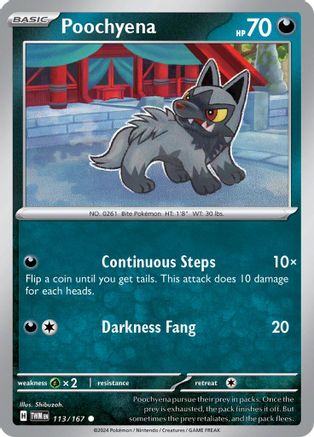 Poochyena 113/167 - Reverse Holofoil SV06 Twilight Masquerade