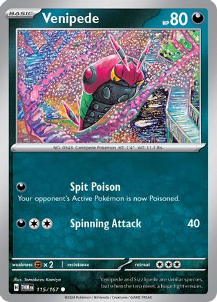 Venipede 115 - Reverse Holofoil SV06 Twilight Masquerade