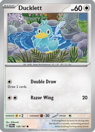 Ducklett 139 - Reverse Holofoil SV06 Twilight Masquerade