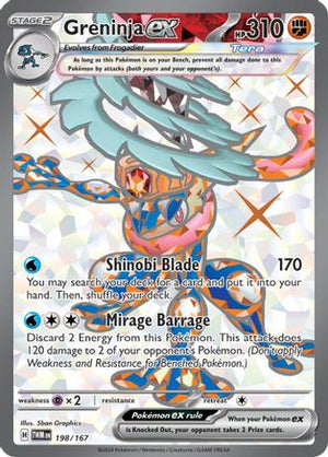 Greninja ex 198/167  - Holofoil SV06 Twilight Masquerade - Ultra Rare