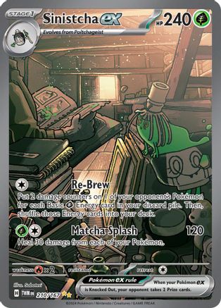 Sinistcha ex 210/167  - Holofoil SV06 Twilight Masquerade - Special Illustration Rare