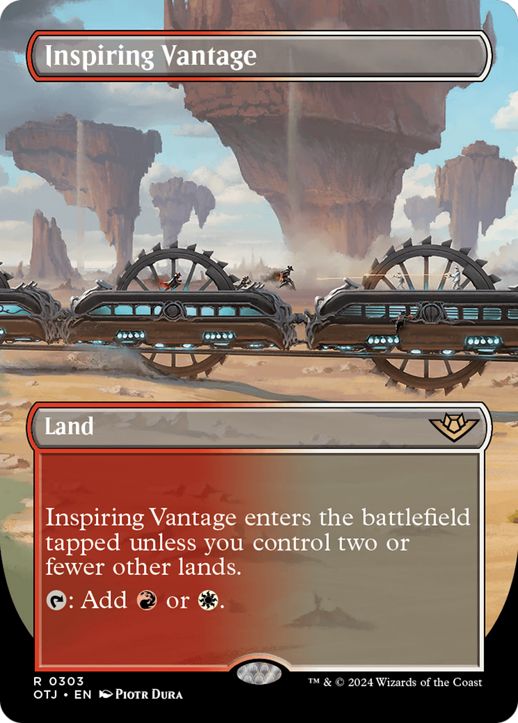 Inspiring Vantage (Borderless) (OTJ-303) - Outlaws of Thunder Junction (Borderless) Foil
