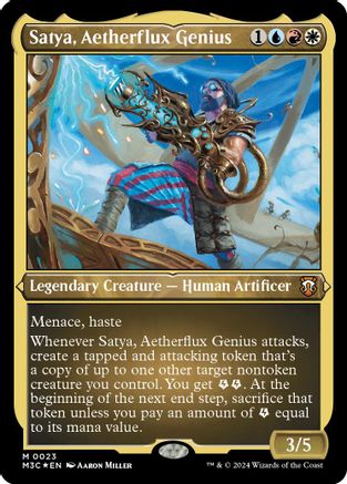 Satya, Aetherflux Genius (Foil Etched) [Modern Horizons 3 Commander]