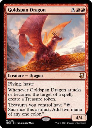 Goldspan Dragon (Ripple Foil) (M3C-212)  Foil - Modern Horizons 3 Commander