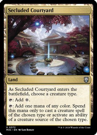 Secluded Courtyard (Ripple Foil) (M3C-372)  Foil - Modern Horizons 3 Commander