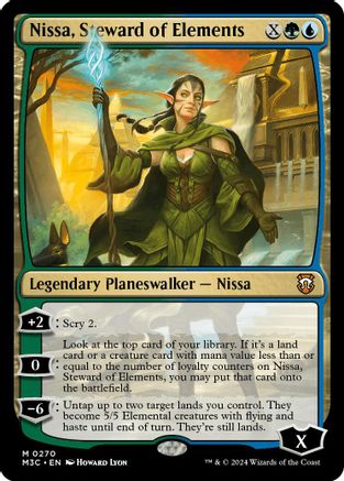 Nissa, Steward of Elements (Ripple Foil) (M3C-270)  Foil - Modern Horizons 3 Commander