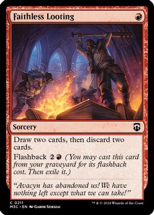 Faithless Looting (Ripple Foil) (M3C-211)  Foil - Modern Horizons 3 Commander