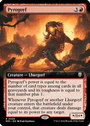 Pyrogoyf (Extended Art) (Ripple Foil) (M3C-059)  Foil - Modern Horizons 3 Commander
