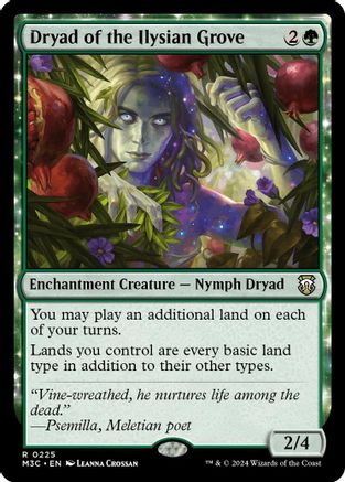 Dryad of the Ilysian Grove (Ripple Foil) (M3C-225)  Foil - Modern Horizons 3 Commander