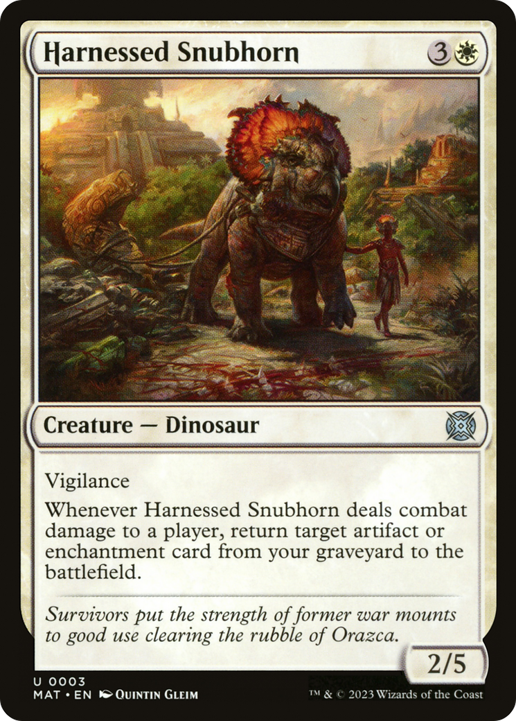 Harnessed Snubhorn (MAT-003)  Foil - March of the Machine: The Aftermath
