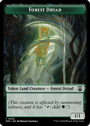 Forest Dryad // Emblem - Vivien Reid Double-Sided Token (M3C-19 // 28)  - Modern Horizons 3 Commander