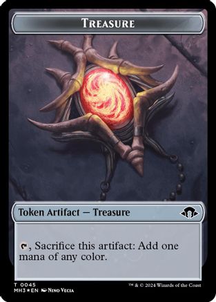 Treasure (Ripple Foil)  // Copy Double-Sided Token (MH3-34 // 1)  Foil - Modern Horizons 3