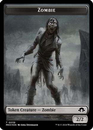 Zombie (Ripple Foil) // Insect (0027) Double-Sided Token (MH3-39 // 27)  Foil - Modern Horizons 3