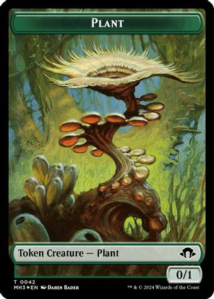 Plant (Ripple Foil) // Zombie  Double-Sided Token (MH3-42 // 21)  Foil - Modern Horizons 3