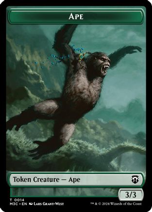 Ape (Ripple Foil) // Plant Double-Sided Token (M3C-14 // 26)  Foil - Modern Horizons 3 Commander