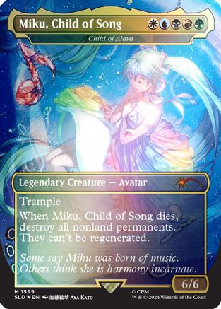 Miku, Child of Song - Child of Alara (Rainbow Foil) (SLD-1599) - Secret Lair Drop Series Foil