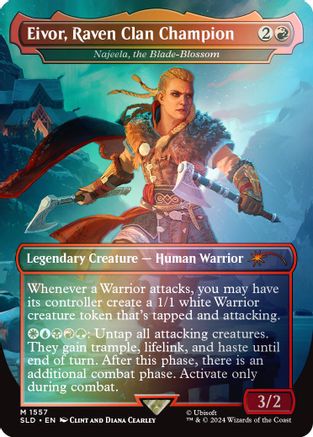 Eivor, Raven Clan Champion - Najeela, the Blade-Blossom (Rainbow Foil) (SLD-1557)  Foil - Secret Lair Drop Series