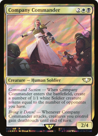 Company Commander (Surge Foil) (40K-113)  Foil - Warhammer 40,000 Commander