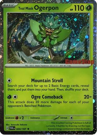 Teal Mask Ogerpon (Cosmos Holo) (Gamestop Exclusive) 024  - Holofoil Miscellaneous Cards & Products - Rare