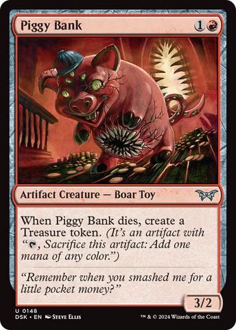 Piggy Bank (DSK-148)  Foil - Duskmourn: House of Horror