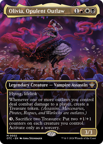 Olivia, Opulent Outlaw (Borderless) (OTC-002)  - Outlaws of Thunder Junction Commander