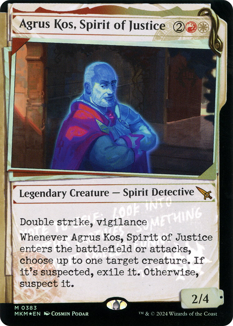 Agrus Kos, Spirit of Justice (Showcase) (Invisible Ink) (MKM-383)  Foil - Murders at Karlov Manor: (Showcase)