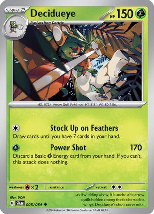 Decidueye 005 - Reverse Holofoil SV Shrouded Fable