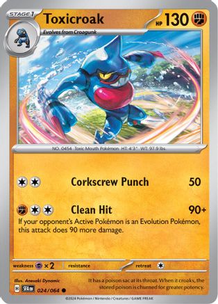 Toxicroak 024 - Reverse Holofoil SV Shrouded Fable