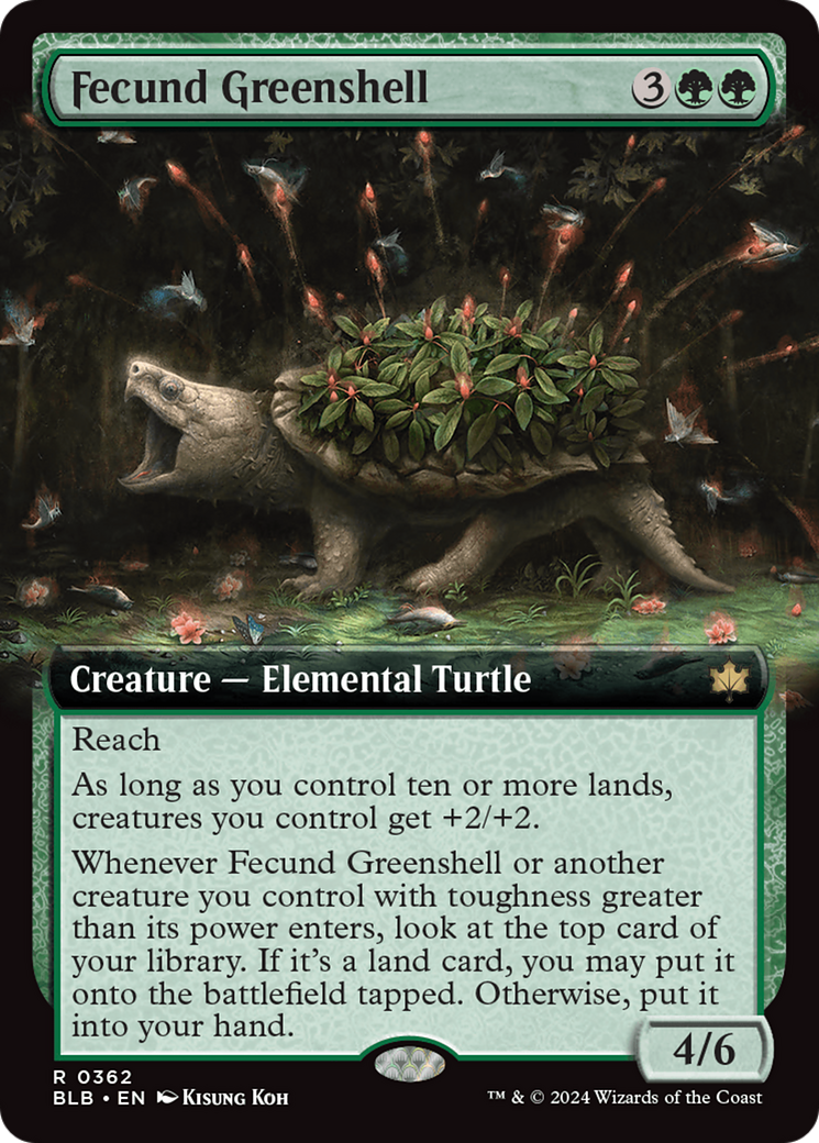 Fecund Greenshell (Extended Art) (BLB-362) - Bloomburrow: (Extended Art) Foil