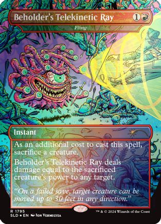 Beholder's Telekinetic Ray - Fling (Rainbow Foil) (SLD-1795)  Foil - Secret Lair Drop Series