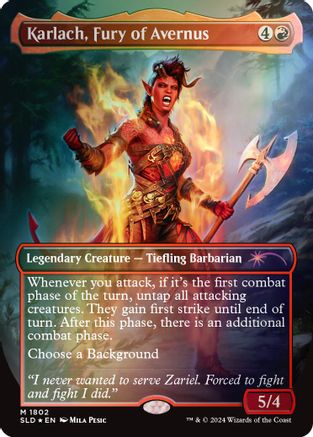 Karlach, Fury of Avernus (Rainbow Foil) (SLD-1802)  Foil - Secret Lair Drop Series