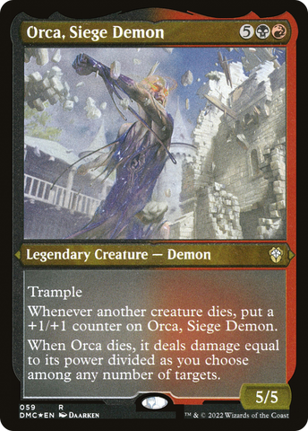 Orca, Siege Demon (DMC-059)  Etched Foil - Dominaria United Commander