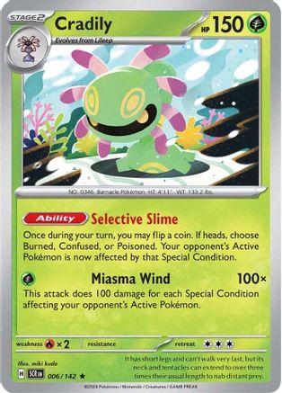 Cradily 006/142 - Reverse Holofoil SV07 Stellar Crown