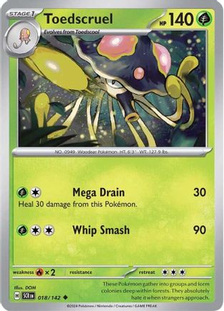 Toedscruel 018/142 - Reverse Holofoil SV07 Stellar Crown