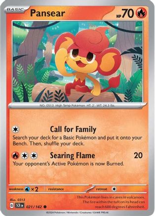 Pansear 021/142 - Reverse Holofoil SV07 Stellar Crown