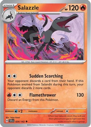 Salazzle 024/142 - Reverse Holofoil SV07 Stellar Crown