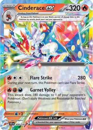Cinderace ex 028/142 - Holofoil SV07 Stellar Crown