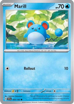 Marill 033/142 - Reverse Holofoil SV07 Stellar Crown