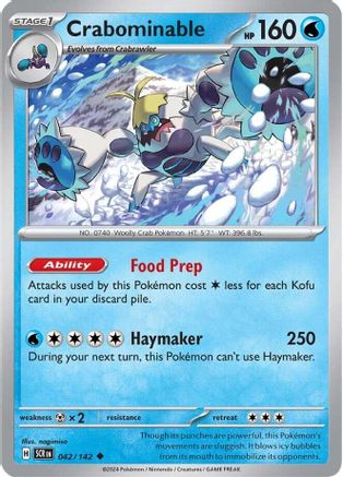 Crabominable 042/142 - Reverse Holofoil SV07 Stellar Crown