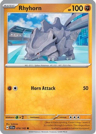 Rhyhorn 074/142 - Reverse Holofoil SV07 Stellar Crown
