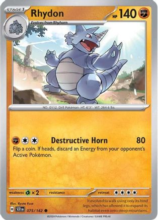 Rhydon 075 - Reverse Holofoil SV07 Stellar Crown
