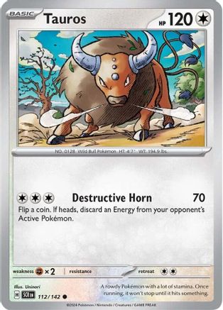 Tauros 112/142 - Reverse Holofoil SV07 Stellar Crown
