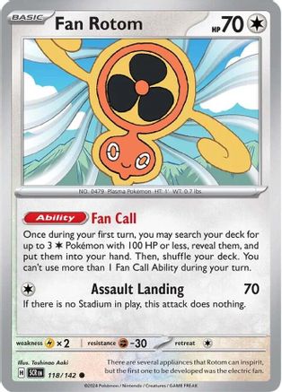 Fan Rotom 118/142 - Reverse Holofoil SV07 Stellar Crown