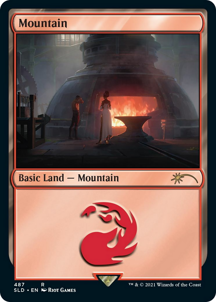 Mountain (Secret Lair x Arcane: Lands) (SLD-487)  - Secret Lair Drop