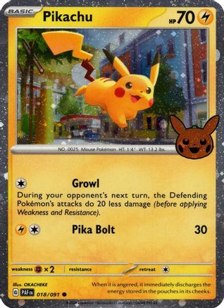 Pikachu (Cosmos Holo) 018/091 - Holofoil Trick or Trade BOOster Bundle 2024