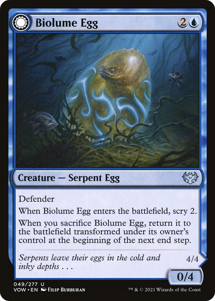 Biolume Egg (VOW-049)  Foil - Innistrad: Crimson Vow: (Double Faced Transform)