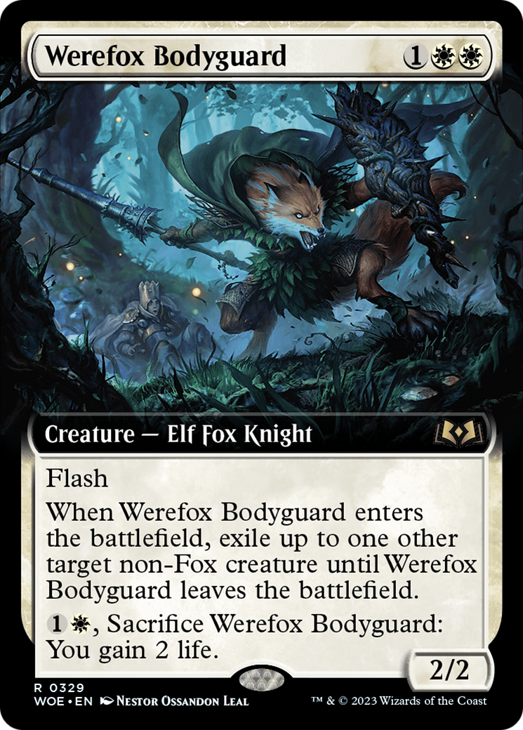 Werefox Bodyguard (Extended Art) (WOE-329)  - Wilds of Eldraine: (Extended Art)