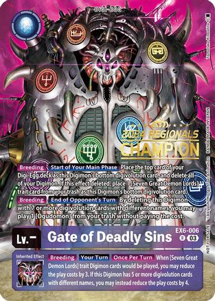 Gate of Deadly Sins (2024 Regionals Champion) (EX6-006) - Infernal Ascension Foil