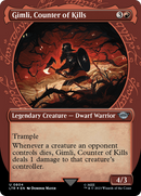 Gimli, Counter of Kills (Showcase) (Surge Foil) (LTR-804)  Foil - The Lord of the Rings: Tales of Middle-earth: (Showcase) (Borderless)