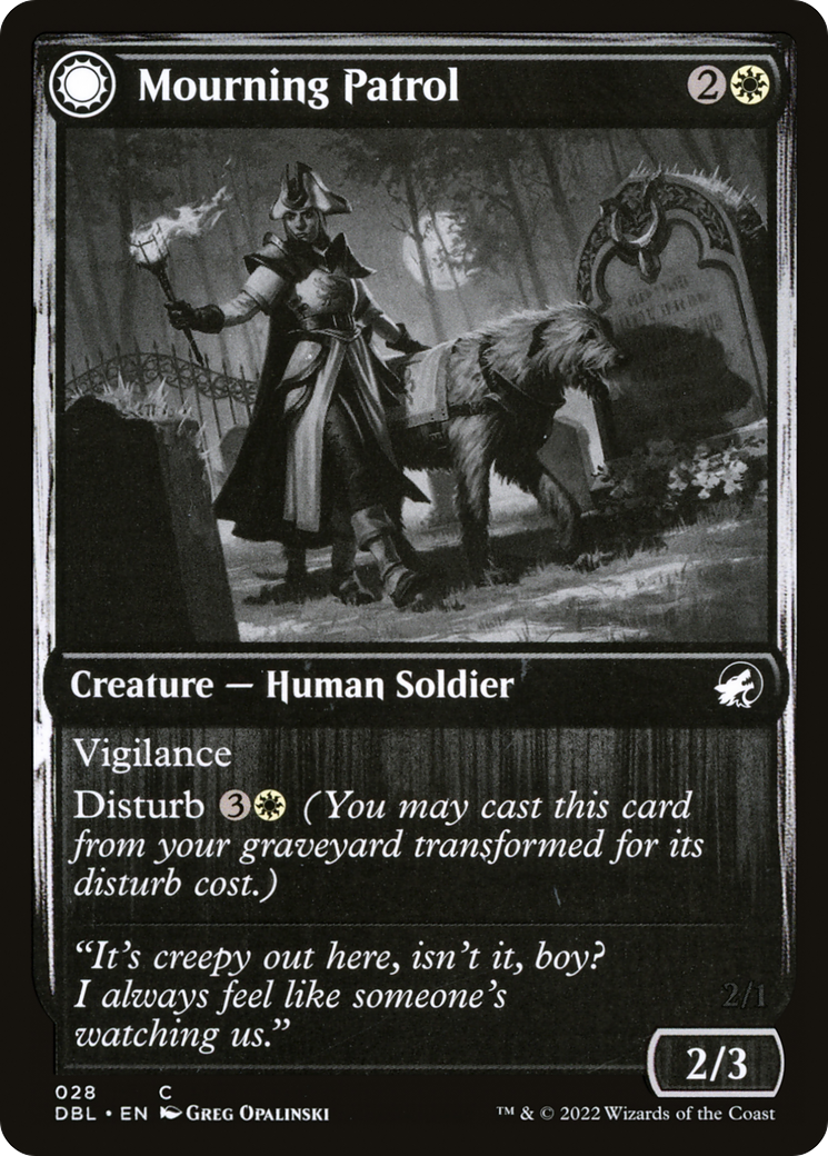 Mourning Patrol (DBL-028) - Innistrad: Double Feature: (Double Faced Transform) Foil